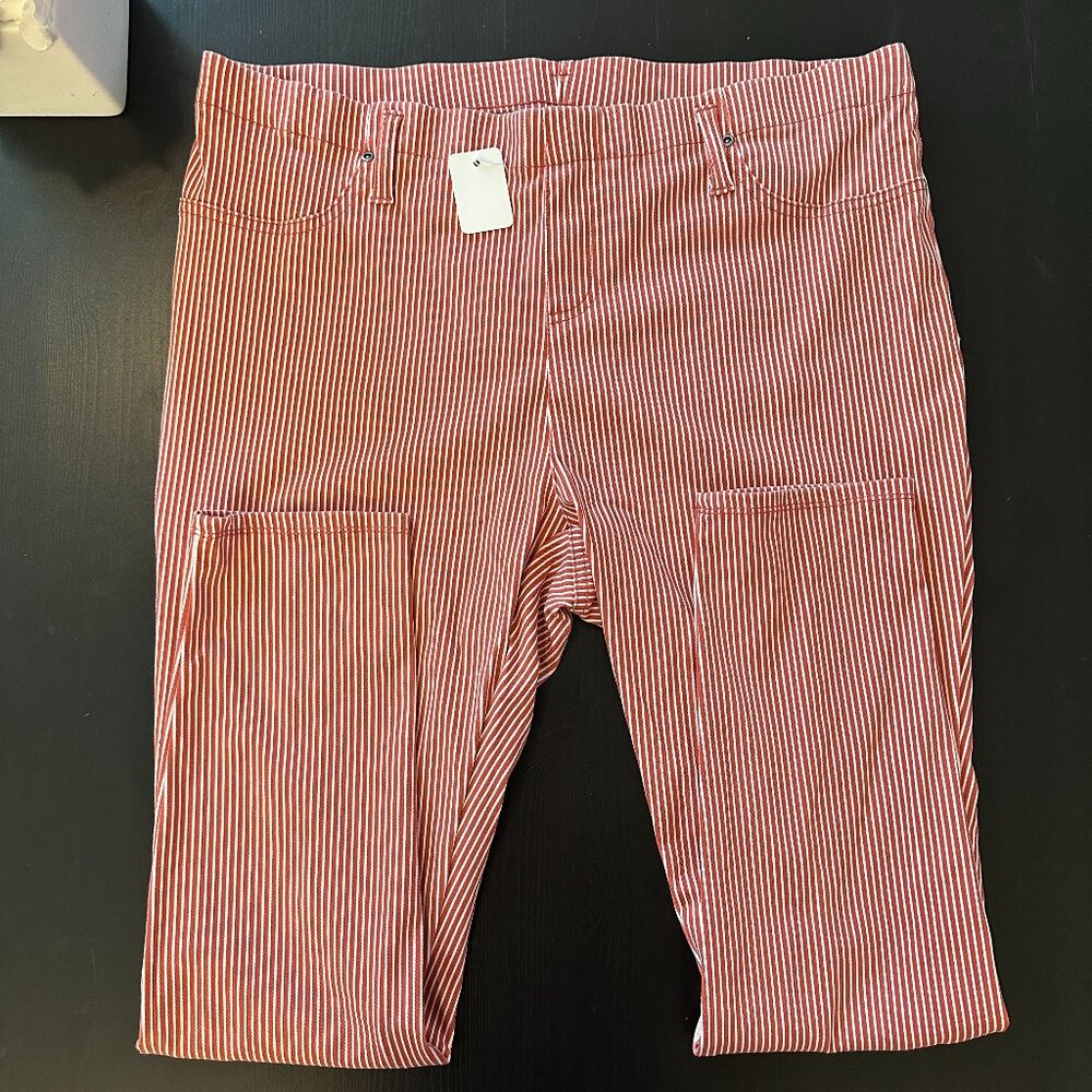 Terra & Sky Red & White Striped Pants – 1X (16W–18W) - Picture 2 of 3